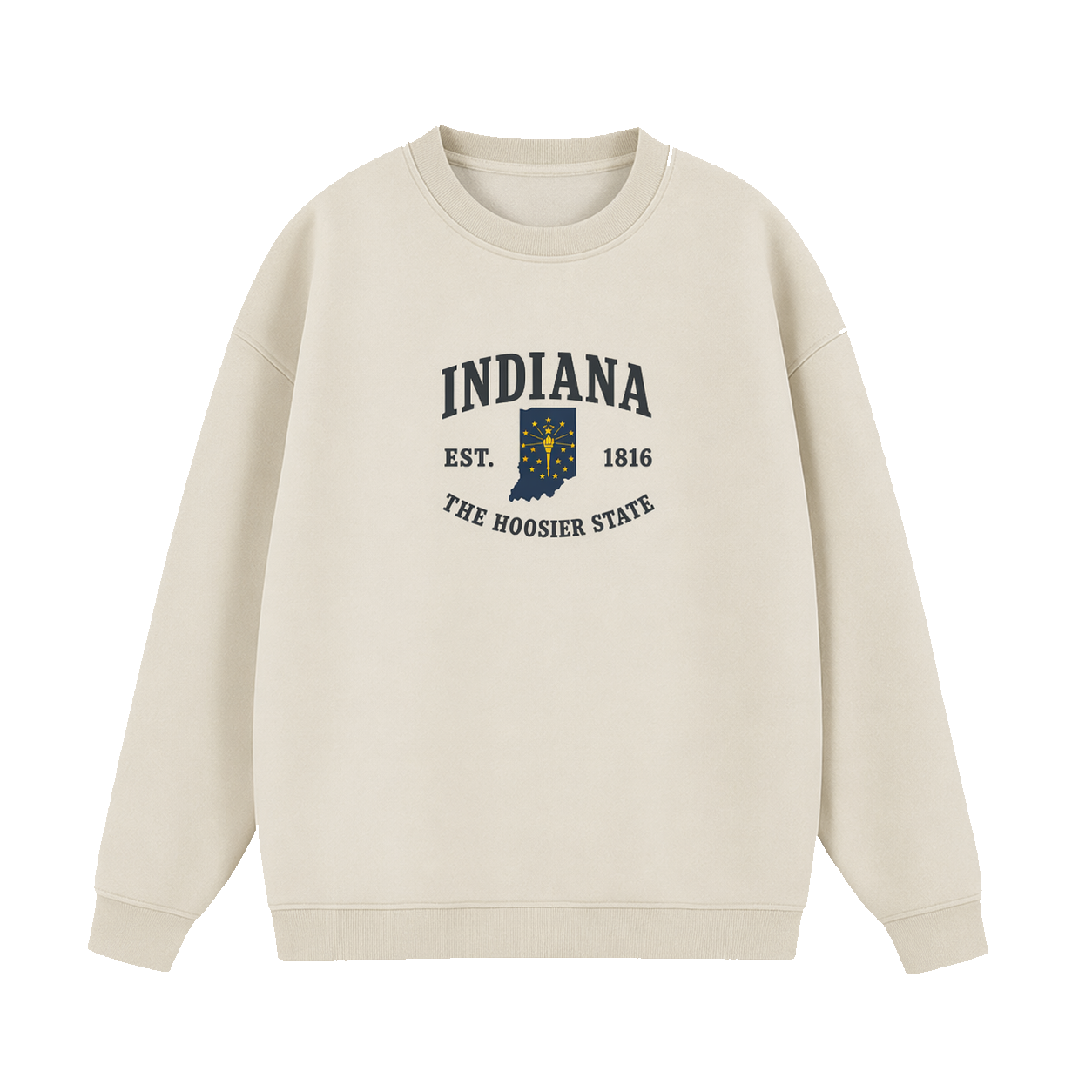 Collection 8 Indiana Essential Heavyweight Crewneck Sweatshirt - Cream front