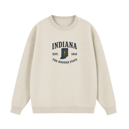 Collection 8 Indiana Essential Heavyweight Crewneck Sweatshirt - Cream front