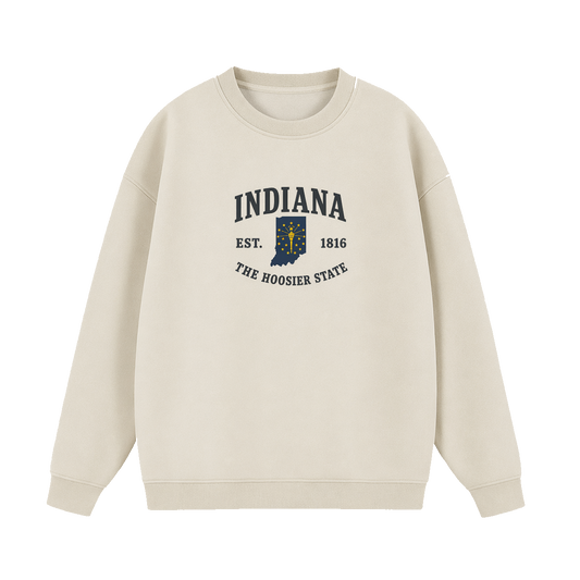 Collection 8 Indiana Essential Heavyweight Crewneck Sweatshirt - Cream front