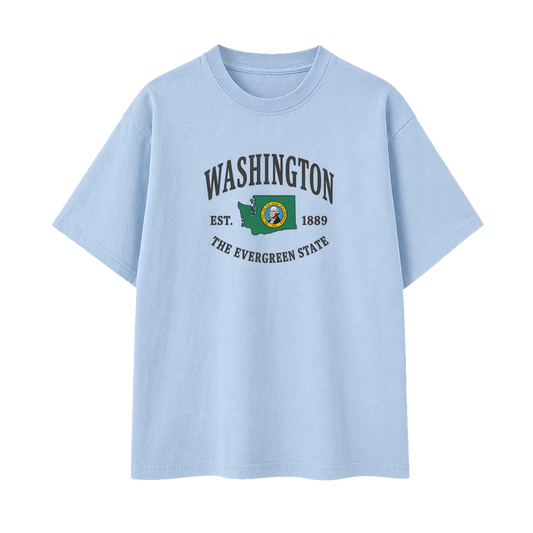 Collection 8 Washington Essential Cotton T-Shirt - Light Blue front