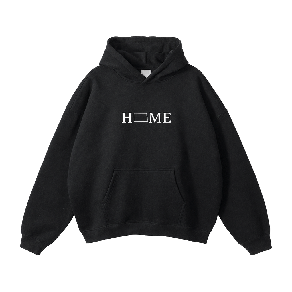 Collection 5 North Dakota Oversize Fleeced Hoodie - Black front