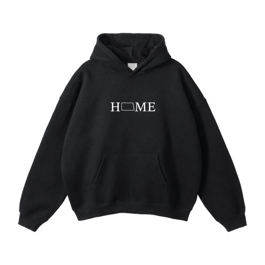 Collection 5 North Dakota Oversize Fleeced Hoodie - Black front