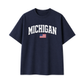Collection 2 Michigan Essential Cotton T-Shirt - Navy Blue front