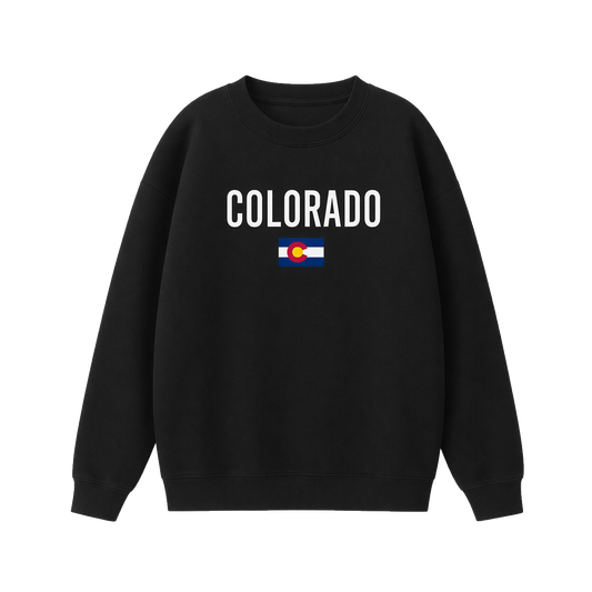 Collection 7 Colorado Essential Heavyweight Crewneck Sweatshirt - Black front