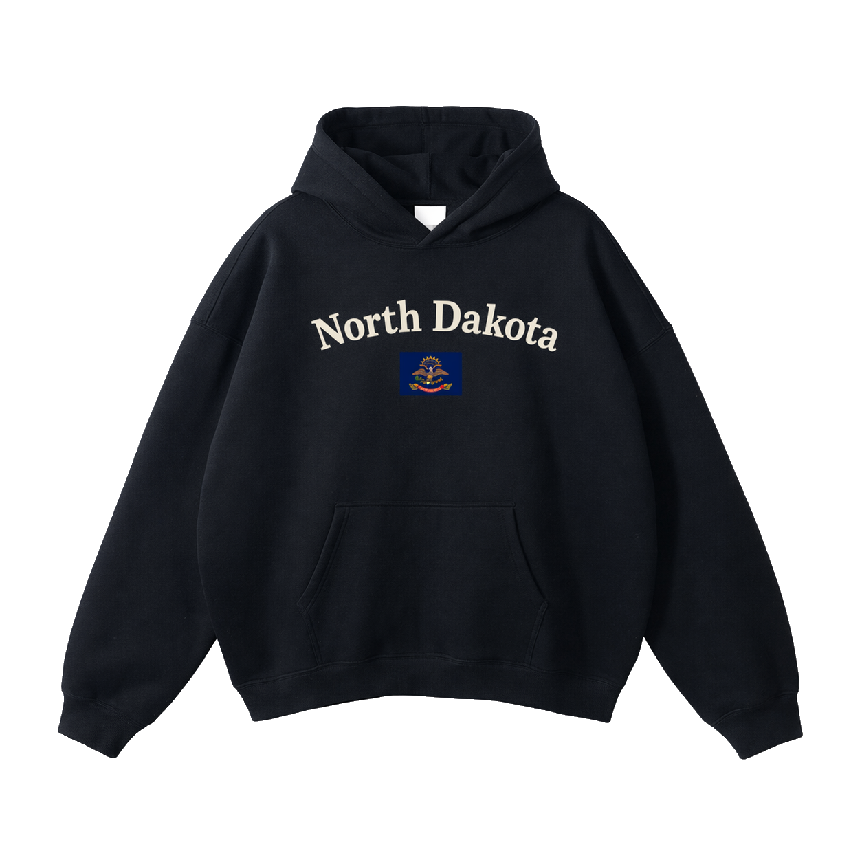 Collection 6 North Dakota Oversize Fleeced Hoodie - Black front