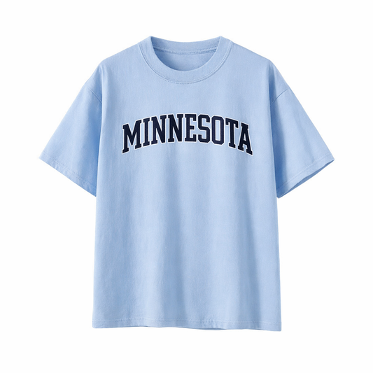 Collection 1 Minnesota Essential Cotton T-Shirt - Light Blue front