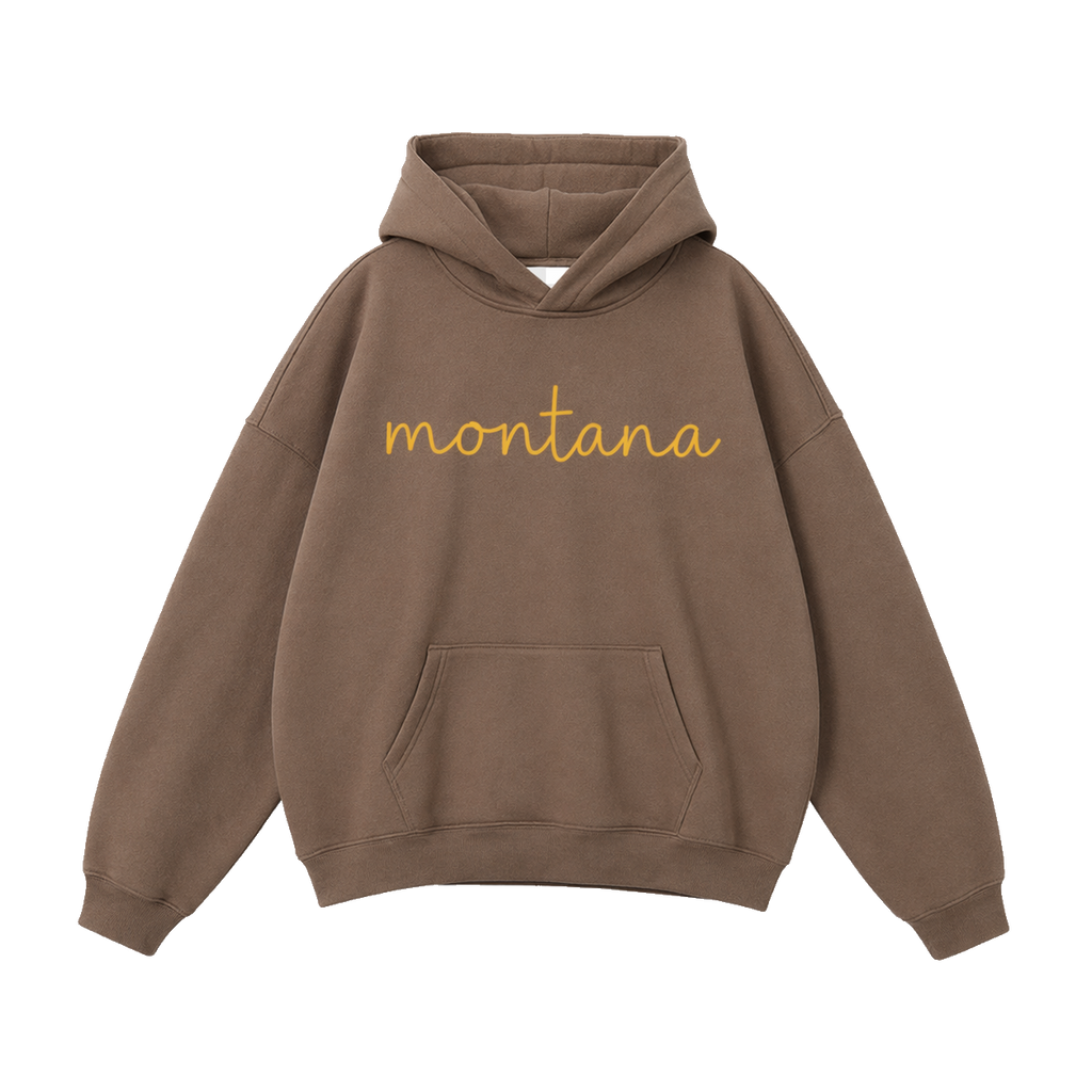 Collection 3 Montana Oversize Fleeced Hoodie - Brown front