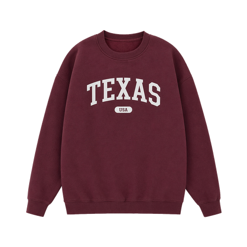 Collection 4 Texas Essential Heavyweight Crewneck Sweatshirt - Dull Red front