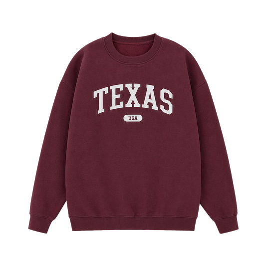 Collection 4 Texas Essential Heavyweight Crewneck Sweatshirt - Dull Red front