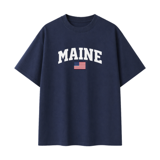 Collection 2 Maine Essential Cotton T-Shirt - Navy Blue front