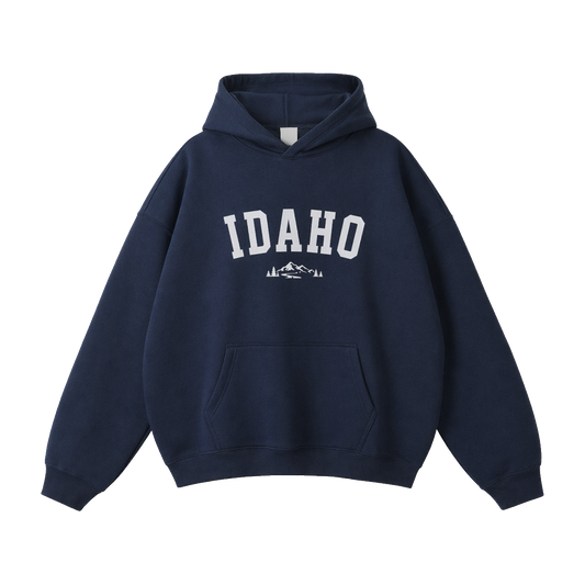 Collection 9 Idaho Oversize Fleeced Hoodie - Navy Blue front
