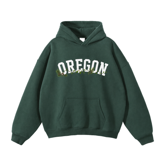 Collection 10 Oregon Oversize Fleeced Hoodie - Eden Green front