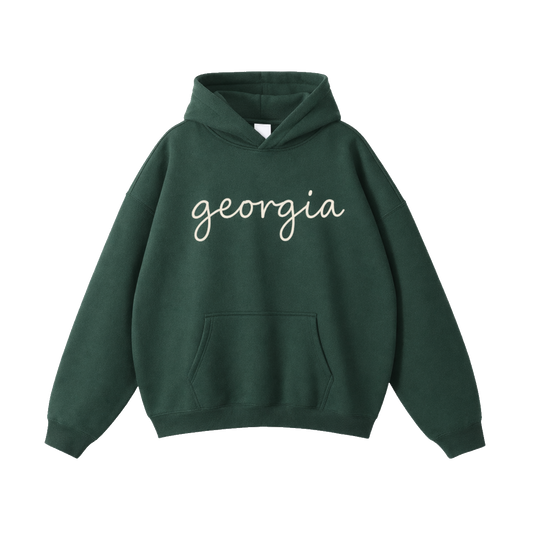 Collection 3 Georgia Oversize Fleeced Hoodie - Eden Green front