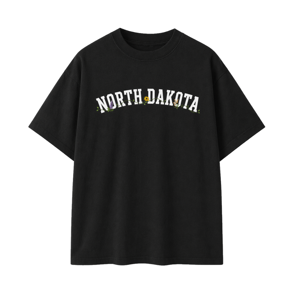 Collection 10 North Dakota Essential Cotton T-Shirt - Black front