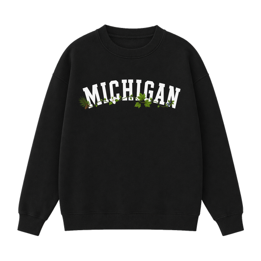 Collection 10 Michigan Essential Heavyweight Crewneck Sweatshirt - Black front