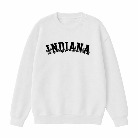 Collection 10 Indiana Essential Heavyweight Crewneck Sweatshirt - White front