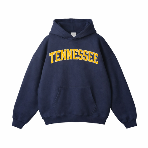 Collection 1 Tennessee Oversize Fleeced Hoodie - Navy Blue front