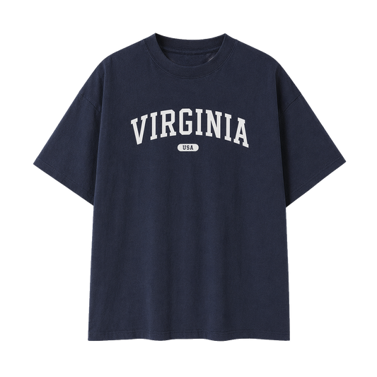 Collection 4 Virginia Essential Cotton T-Shirt - Navy Blue front