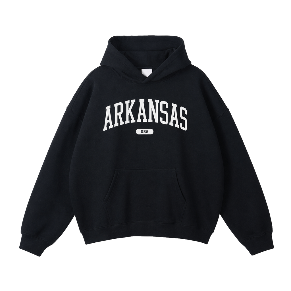 Collection 4 Arkansas Oversize Fleeced Hoodie - Black front