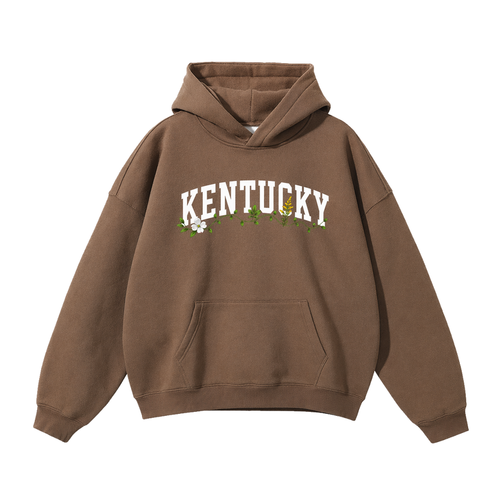 Collection 10 Kentucky Oversize Fleeced Hoodie - Brown front