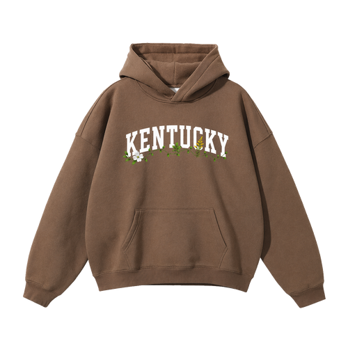 Collection 10 Kentucky Oversize Fleeced Hoodie - Brown front