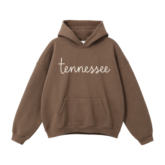 Collection 3 Tennessee Oversize Fleeced Hoodie - Brown front