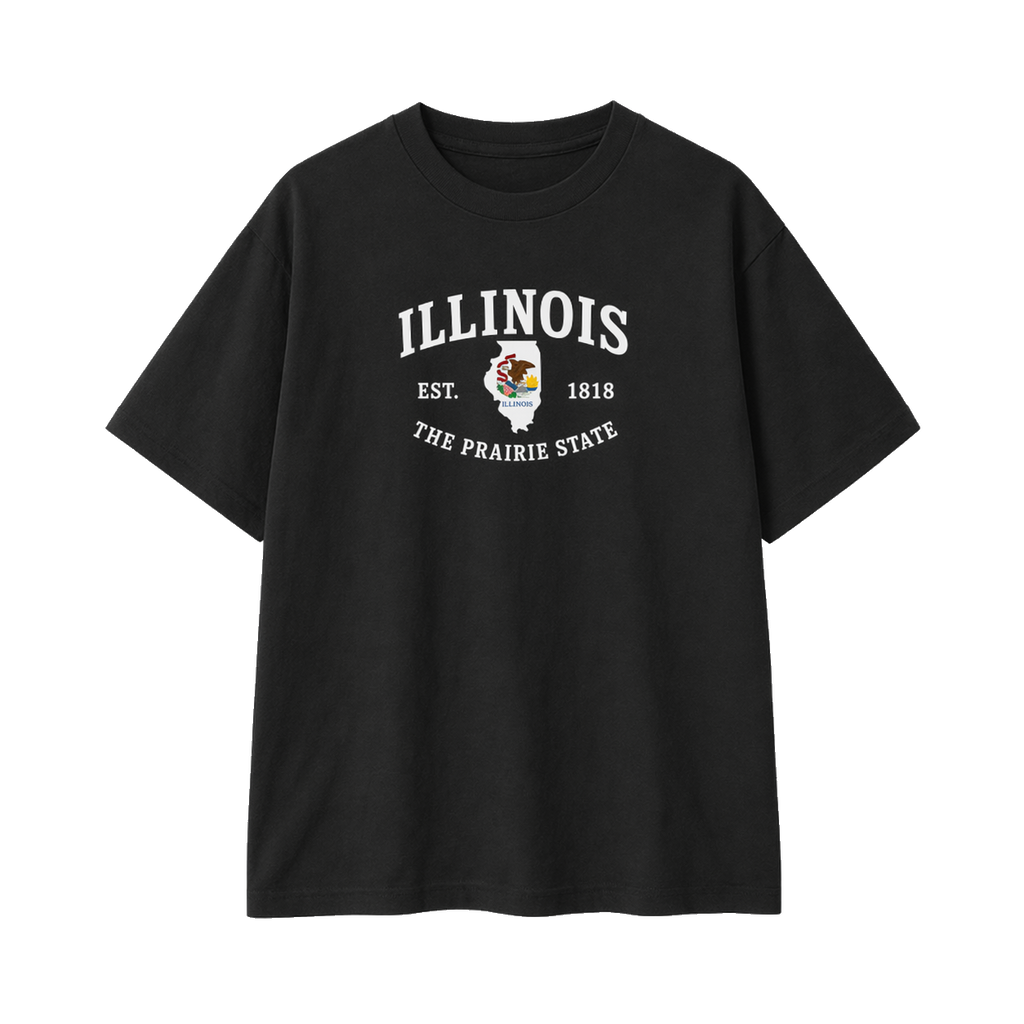Collection 8 Illinois Essential Cotton T-Shirt - Black front