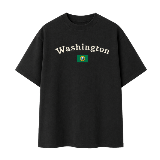 Collection 6 Washington Essential Cotton T-Shirt - Black front