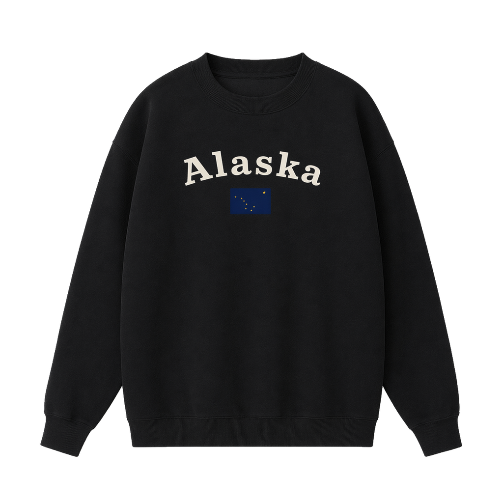 Collection 6 Alaska Essential Heavyweight Crewneck Sweatshirt - Black front