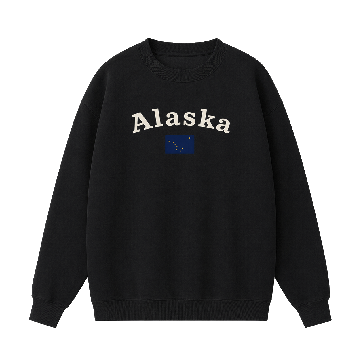 Collection 6 Alaska Essential Heavyweight Crewneck Sweatshirt - Black front