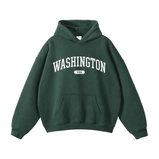Collection 4 Washington Oversize Fleeced Hoodie - Eden Green front