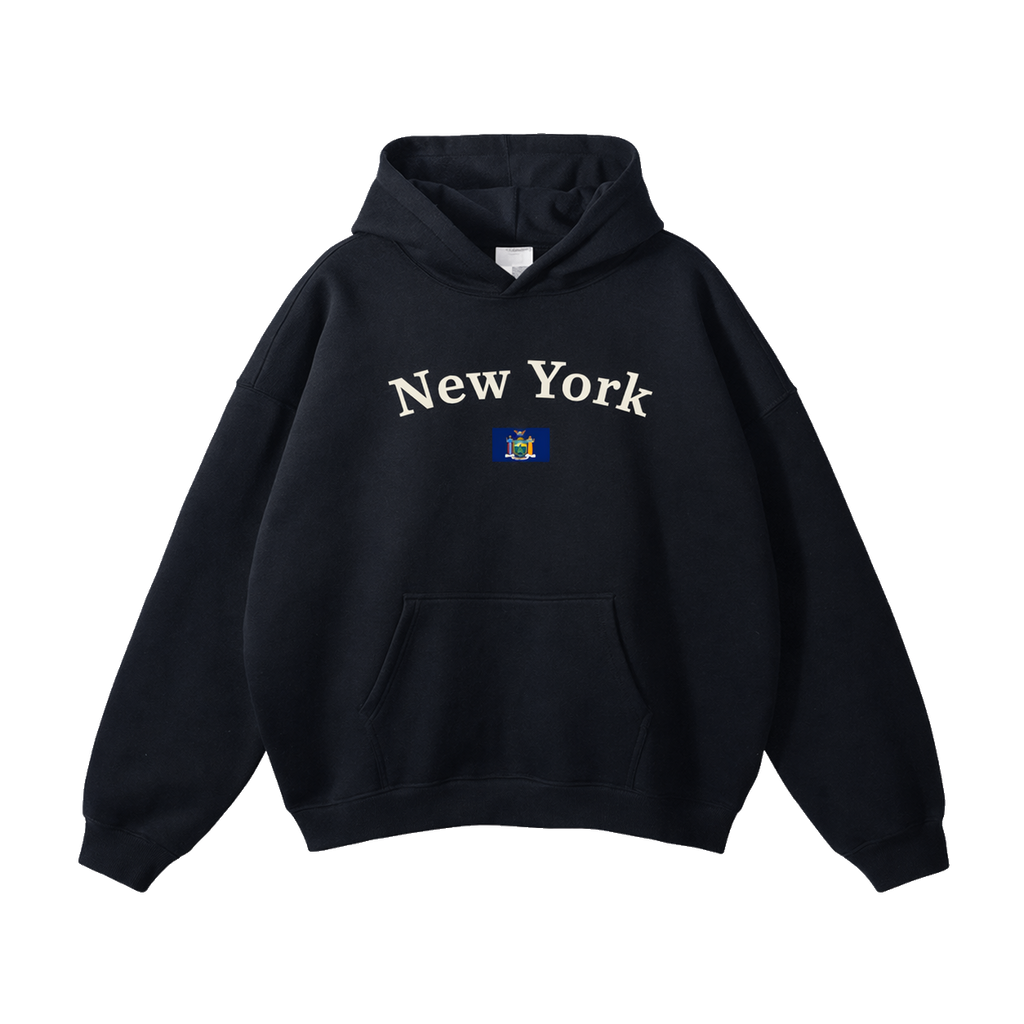 Collection 6 New York Oversize Fleeced Hoodie - Black front