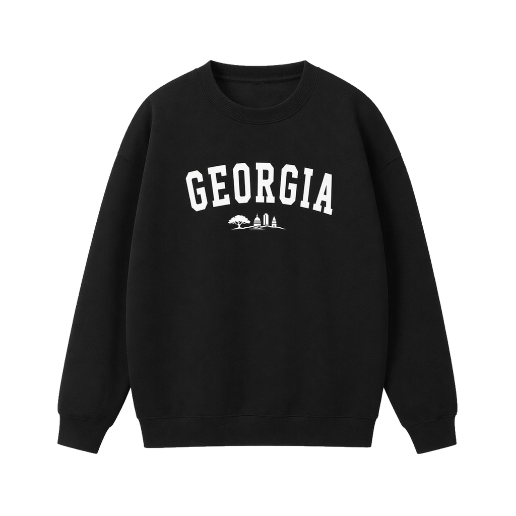 Collection 9 Georgia Essential Heavyweight Crewneck Sweatshirt - Black front