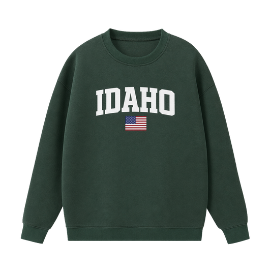 Collection 2 Idaho Essential Heavyweight Crewneck Sweatshirt - Dark Green front