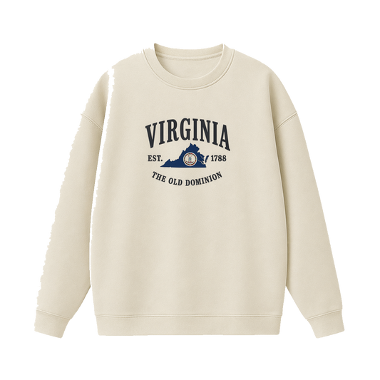 Collection 8 Virginia Essential Heavyweight Crewneck Sweatshirt - Cream front