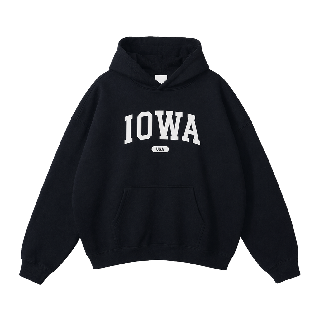 Collection 4 Iowa Oversize Fleeced Hoodie - Black front