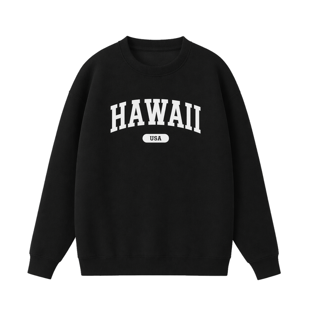 Collection 4 Hawaii Essential Heavyweight Crewneck Sweatshirt - Black front