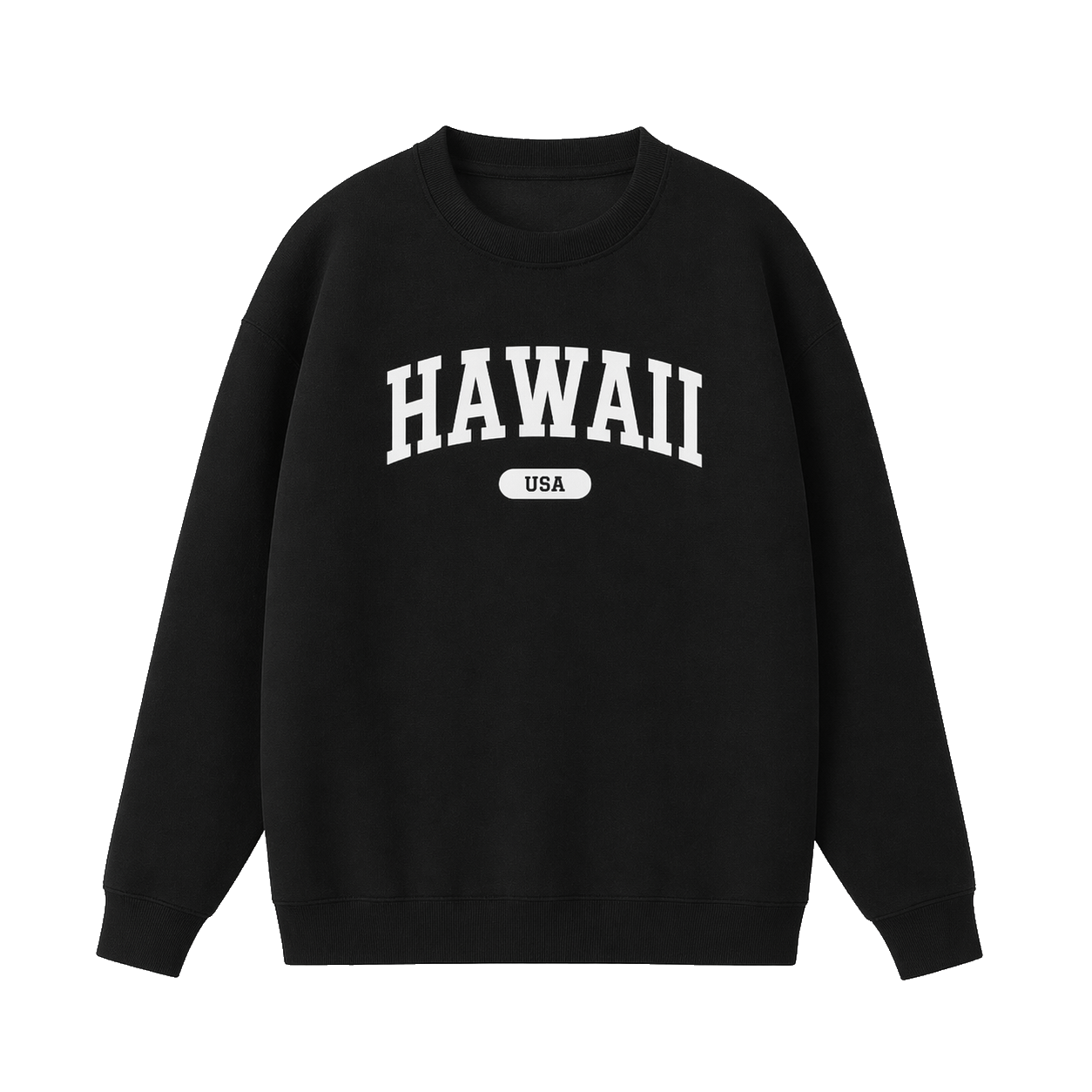 Collection 4 Hawaii Essential Heavyweight Crewneck Sweatshirt - Black front