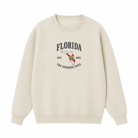 Collection 8 Florida Essential Heavyweight Crewneck Sweatshirt - Cream front