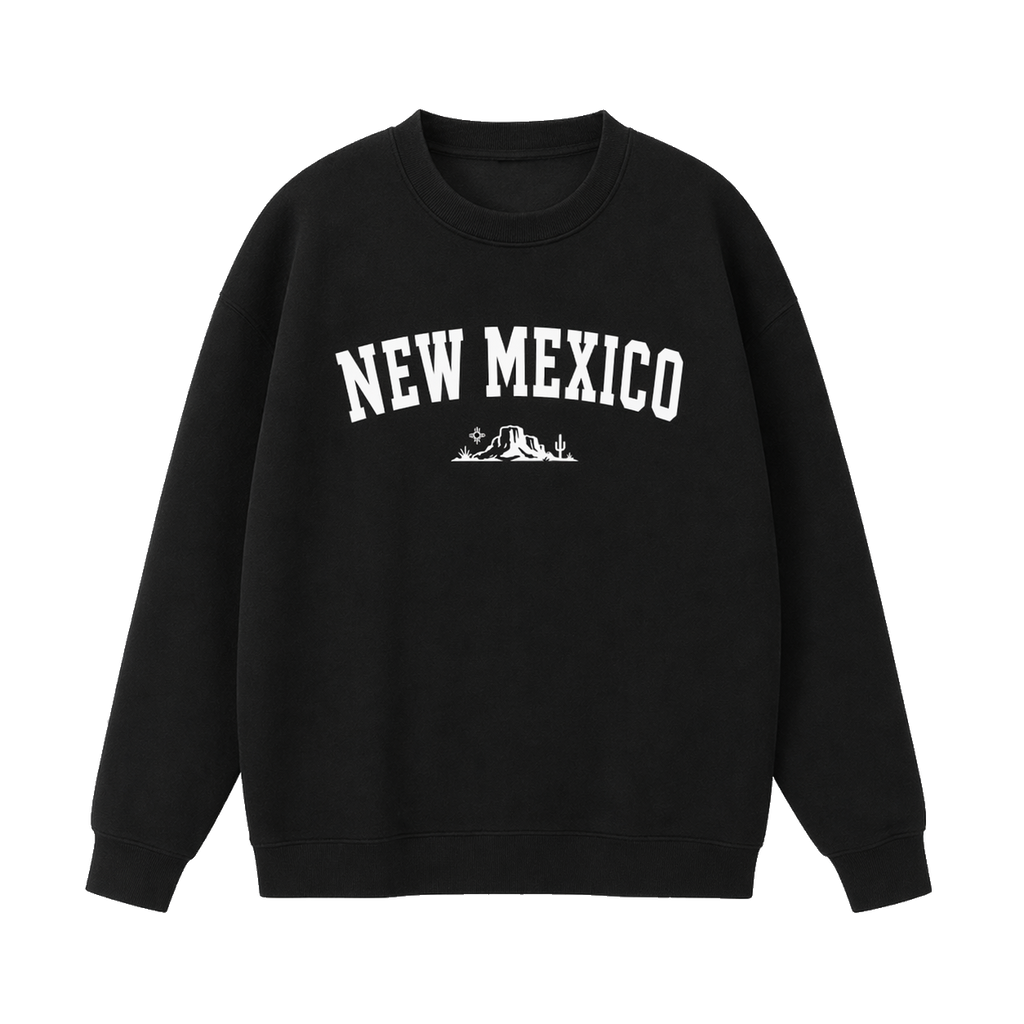 Collection 9 New Mexico Essential Heavyweight Crewneck Sweatshirt - Black front