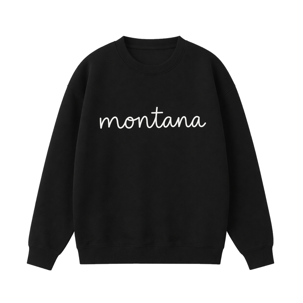 Collection 3 Montana Essential Heavyweight Crewneck Sweatshirt - Black front