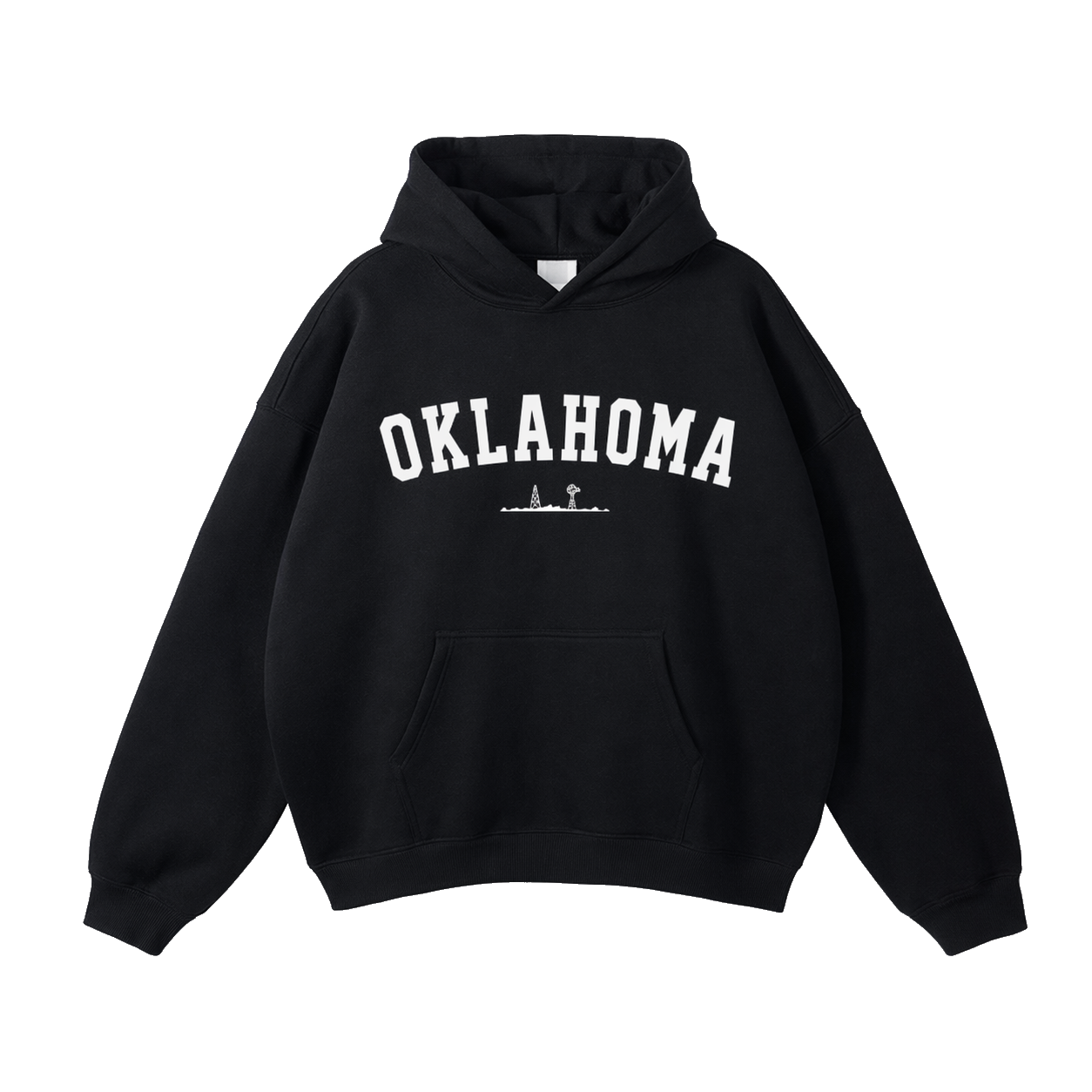 Collection 9 Oklahoma Oversize Fleeced Hoodie - Black front