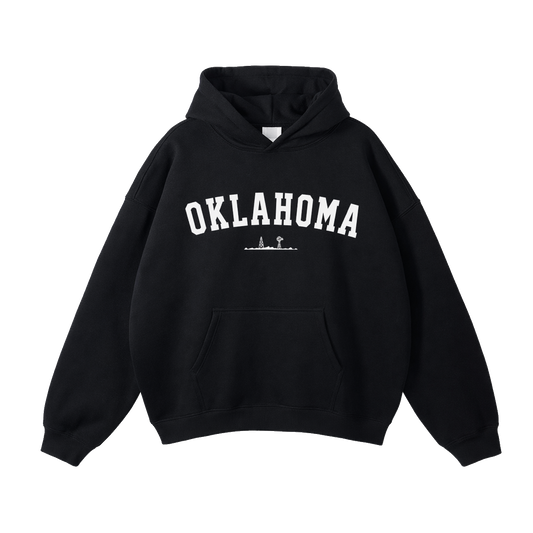 Collection 9 Oklahoma Oversize Fleeced Hoodie - Black front