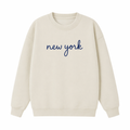 Collection 3 New York Essential Heavyweight Crewneck Sweatshirt - Cream front