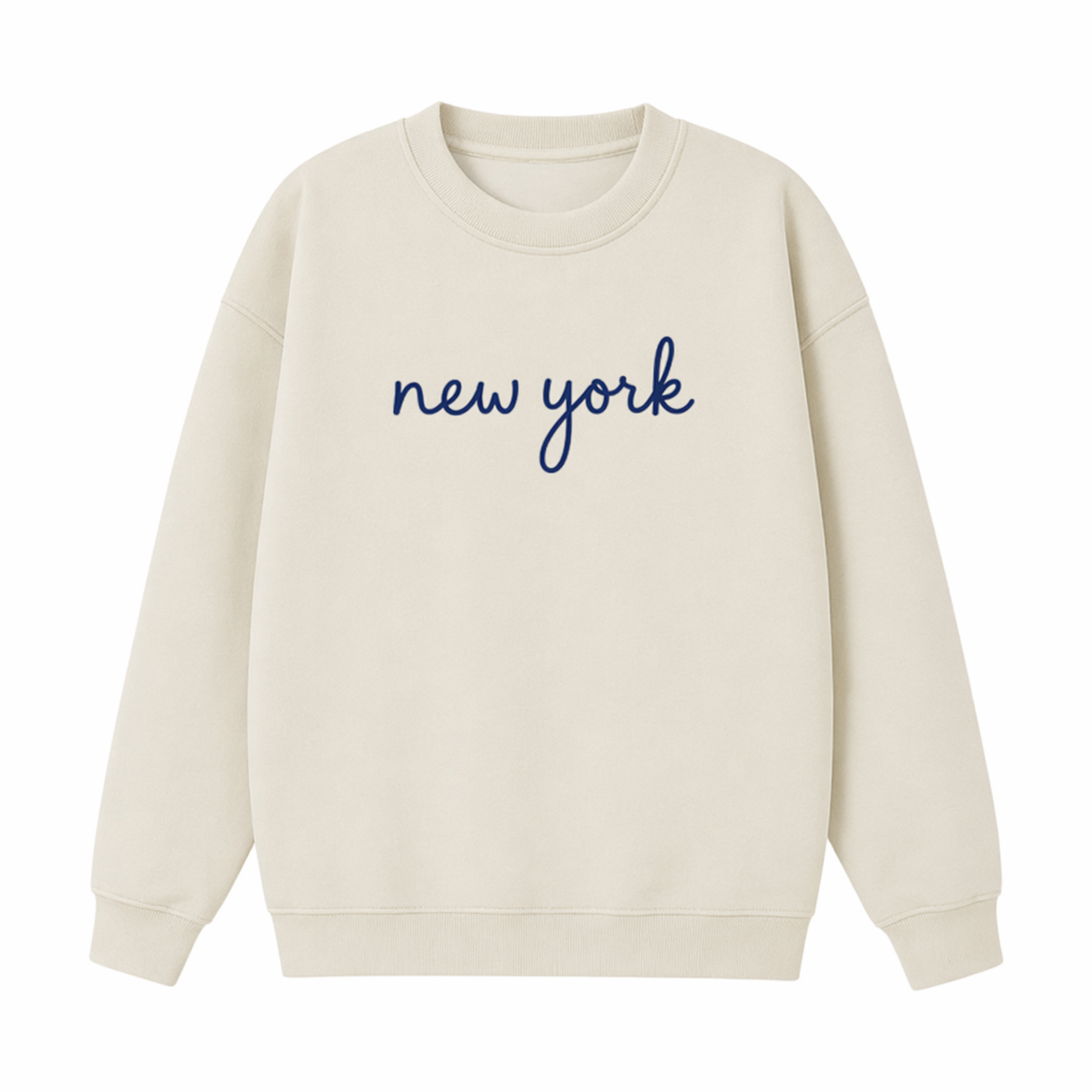 Collection 3 New York Essential Heavyweight Crewneck Sweatshirt - Cream front