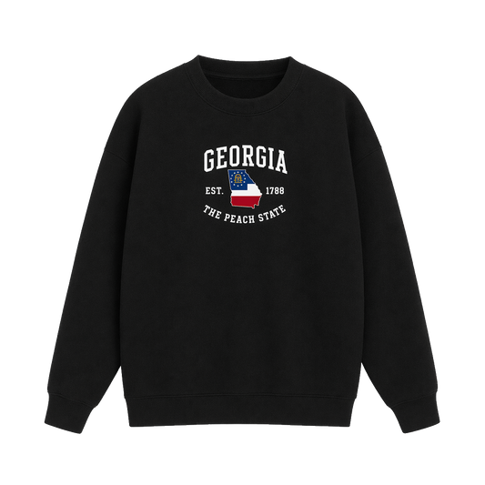 Collection 8 Georgia Essential Heavyweight Crewneck Sweatshirt - Black front