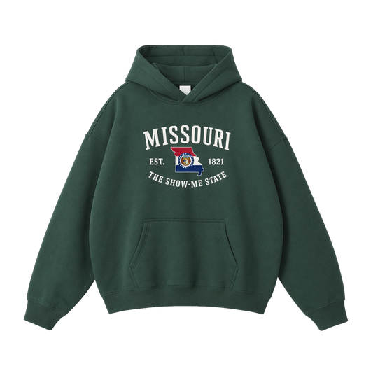Collection 8 Missouri Oversize Fleeced Hoodie - Eden Green front
