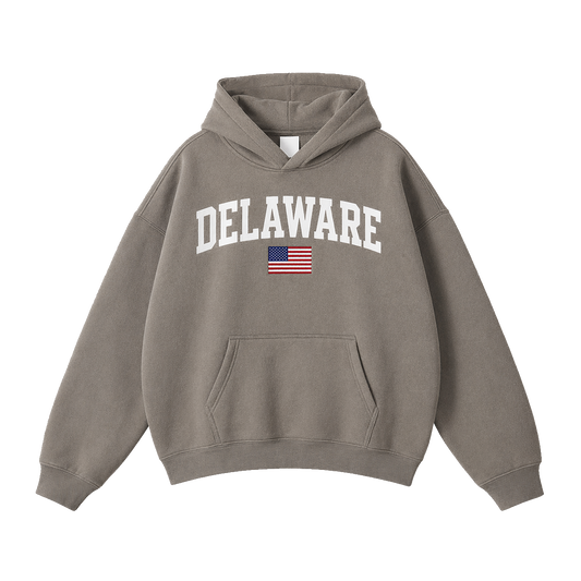 Collection 2 Delaware Oversize Fleeced Hoodie - Gray Coffee front
