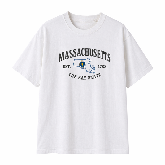 Collection 8 Massachusetts Essential Cotton T-Shirt - White front