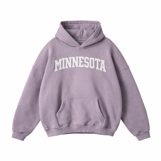 Collection 1 Minnesota Oversize Fleeced Hoodie - Light Purple front